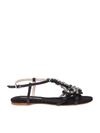 ANNA BAIGUERA AURORA BLACK SANDALS,P43431