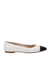 ANNA BAIGUERA MALIKA FLEX IVORY AND BLACK FLATS,P43107