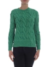 POLO RALPH LAUREN POLO RALPH LAUREN GREEN PULLOVER WITH LOGO EMBROIDERY