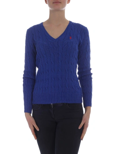 Polo Ralph Lauren Blue Pullover With Logo Embroidery