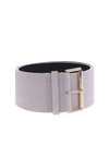 BLUGIRL BELT IN PEARL GRAY SUEDE LEATHER