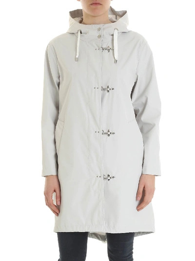 Fay Ice-colored Overcoat With Four Hooks In White