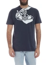 VIVIENNE WESTWOOD ANGLOMANIA BOXY ARM & CUTLASS T-SHIRT IN ANTHRACITE