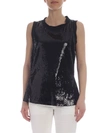 DONDUP BLACK TOP WITH SEQUINS