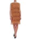ALBERTA FERRETTI ALBERTA FERRETTI ALBERTA FERRETTI BROWN DRESS WITH FRINGES