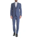 CORNELIANI TWO-BUTTON CHECK PATTERNED AIR FORCE BLUE SUIT