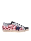 GOLDEN GOOSE SNEAKERS SUPERSTAR IN WHITE AND RED