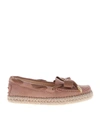 TOD'S TOD'S PINK LOAFERS WITH BOW DETAIL