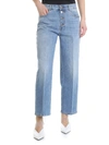 STELLA MCCARTNEY STELLA MCCARTNEY LIGHT BLUE DENIM CROPPED JEANS,566196 SMH57 4107