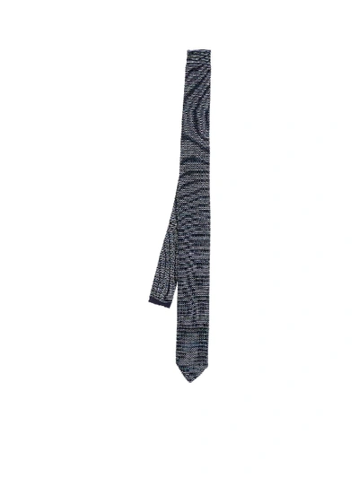 Missoni Knitted Tie In Blue And Green