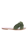 ANNIEL BOW SLIDE SLIPPERS IN GREEN