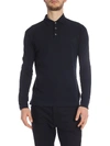 Zanone Men's Black Cotton Polo Shirt In Blue