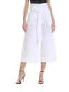 FUZZI WIDE WHITE CROP TROUSERS