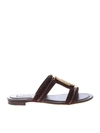 TOD'S DOUBLE SANDALS IN BROWN SUEDE