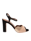 CHIE MIHARA JOANA SANDALS IN BLACK AND GOLDEN