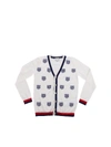 GUCCI WHITE WOOL CARDIGAN WITH TIGER EMBROIDERY,541371 X1579 9225