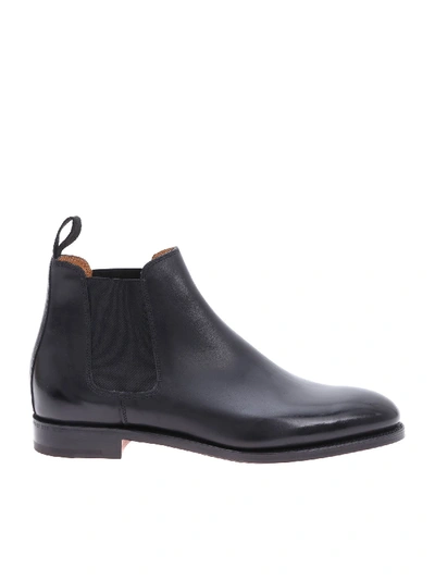 John Lobb Lawry Boots In Genuine Black Leather