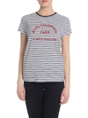 KARL LAGERFELD BLACK AND WHITE STRIPED T-SHIRT WITH LOGO