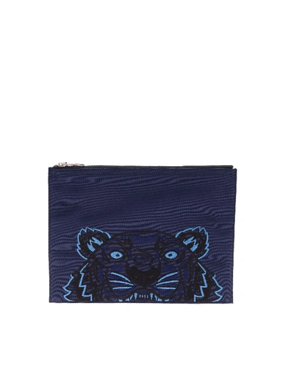 Kenzo Tiger A4 Clutch In Blue