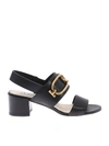 TOD'S TOD'S SANDALS IN BLACK WITH METAL DETAIL