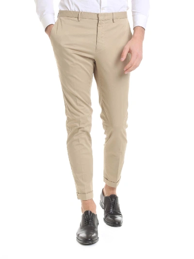 Incotex Slim Fit Stretch Cotton Poplin Trousers In Neutrals