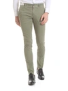 INCOTEX OLIVE GREEN WOVEN TROUSERS
