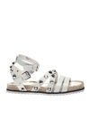 KENDALL + KYLIE BIANCA SANDALS IN LEATHER WITH STUDS,BIANCA WHITE-WHITE TENDRE