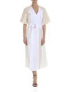 SPORTMAX RAGGI DRESS IN WHITE AND IVORY COLOR