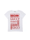 GUCCI CREAM-WHITE T-SHIRT WITH LOGO PRINTS,547559 XJAIC 9250