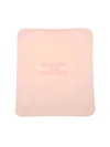 ELISABETTA FRANCHI BLANKET IN PINK WITH EMBROIDERED LOGO,ENCO06 0001 TE037 0172