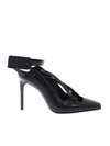 Off-white Décolleté In Black With Crossed Details In Black