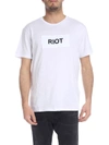 N°21 WHITE CREW-NECK T-SHIRT WITH RIOT EMBROIDERY,19E N1M0 F032 6332 1101