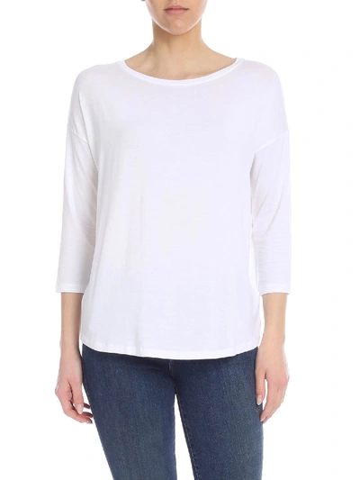 Majestic Three-quarter Sleeve Jersey T-shirt In White