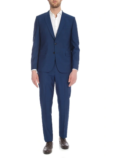 Paul Smith Two-button Suit In Light Blue Wool