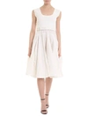 MONCLER IVORY WHITE FLOUNCE DRESS