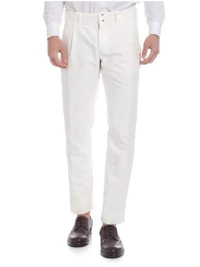 Incotex Slim Fit Trousers In Ivory White