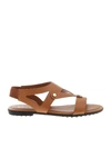 TOD'S SANDALS IN BROWN WITH METAL DETAILS
