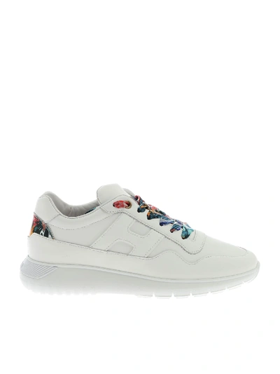 Hogan H371 Sneakers In White With Floral Details