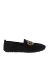 DOLCE & GABBANA EMBROIDERED CROWN LOAFERS IN BLACK