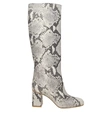 Red Valentino Snakeskin-effect Rock Color Leather Boots In Grey