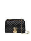 BALMAIN SIGNET BAG SHOULDER BAG IN BLACK LEATHER