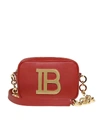 BALMAIN B-CAMERA SHOULDER CASE BAG IN BURGUNDY LEATHER