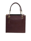 MARNI SQUARED SNAP LINK GRIP BAG IN BURGUNDY AND PINK