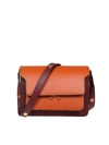 MARNI TRUNK BAG IN CHERRY AND ORANGE LEATHER