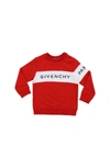 GIVENCHY RED SWEATSHIRT WITH WHITE BAND