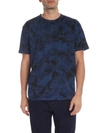 VALENTINO VLTN GRID PRINTED CAMOUFLAGE T-SHIRT IN BLUE