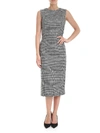 ERMANNO SCERVINO PRINCE OF WALES SHEATH DRESS IN BLACK AND WHITE