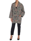 RED VALENTINO HOUNDSTOOTH COAT IN WHITE, BLACK AND RED