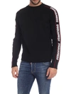 DSQUARED2 SKI PULLOVER IN BLACK WITH LOGO BANDS