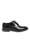 DOLCE & GABBANA EMBOSSED CROWN DERBY SHOES IN BLACK